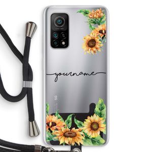 Zonnebloemen: Xiaomi Mi 10T 5G Transparant Hoesje met koord