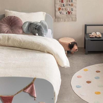 Kinderdekbedovertrek Teddy Kids 140x200220 Cm Offwhite Effen Fresh And Co - Kids - 140x200220 Cm (Junior) - Fresh And Co - Dekbed-Discounter.nl