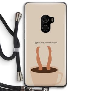 Aggressively drinks coffee: Xiaomi Mi Mix 2 Transparant Hoesje met koord