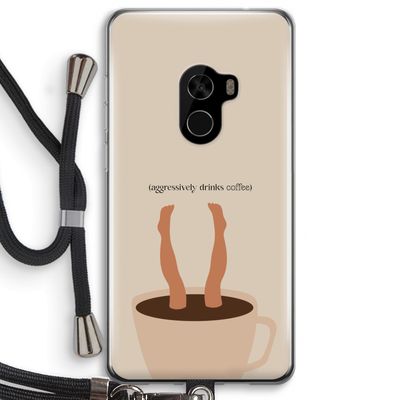 Aggressively drinks coffee: Xiaomi Mi Mix 2 Transparant Hoesje met koord