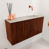 Toiletmeubel Mondiaz Joya Dlux | 80 cm | Meubelkleur Ruby | Faye wastafel Opalo Wasbak Rechts | Zonder kraangat(en)
