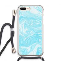 Waterverf blauw: iPhone 7 PLUS Transparant Hoesje met koord