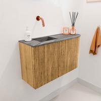 Toiletmeubel Mondiaz Joya Dlux | 71.6 cm | Meubelkleur Oak | Faye wastafel Sombra Wasbak Links | Zonder kraangat(en) Toiletmeubel Mondiaz Joya Dlux | 71.6 cm | Meubelkleur Oak | Faye wastafel Sombra Wasbak Links | Zonder kraangat(en)