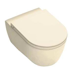 Royal Plaza Primo Toiletset - 35x54cm - hangend - spoelrandloos - diepspoel - met zitting - softclose - quick release - ivoor SW395678/SW800114