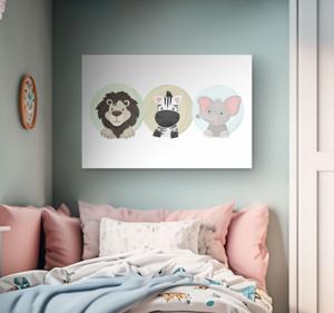 Canvas schilderij baby's Dieren ingesteld