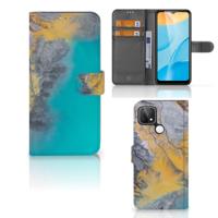 OPPO A15 | Bookcase | Marble Blue Gold