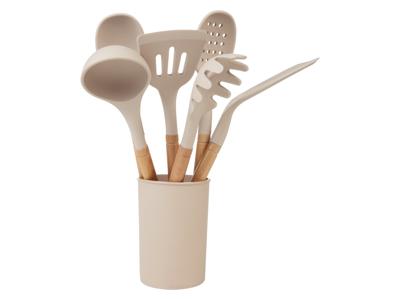 LIVARNO home 7-delige keukenhulpjesset (Beige)