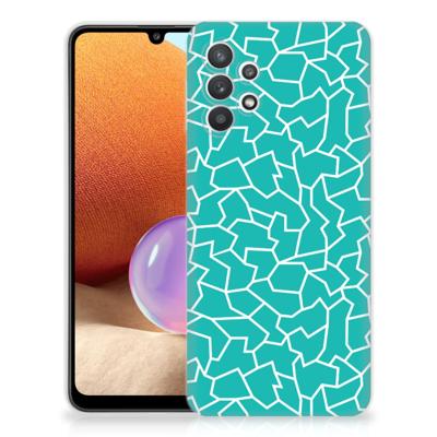 Samsung Galaxy A32 4G | A32 5G Enterprise Editie | Hoesje maken | Cracks Blue