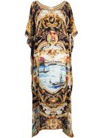 Camilla chemise caftan en soie à imprimé Venice Vignette - Multicolore