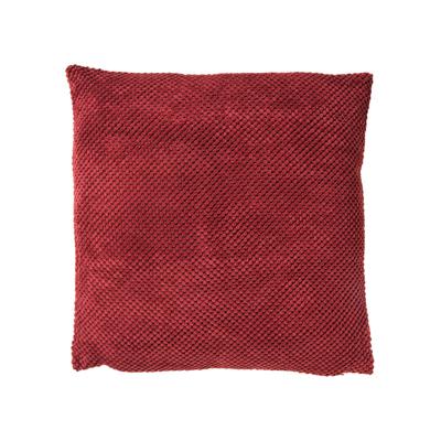 Kussen met blokjes - bordeauxrood - 45x45 cm