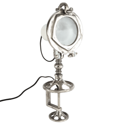 Industriële Tafellamp Sesto 45 cm 1 Lichts Wit Met Ruw Nickel Industriële Tafellamp Sesto 45 cm 1 Lichts Wit Met Ruw Nickel