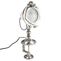 Industriële Tafellamp Sesto 45 cm 1 Lichts Wit Met Ruw Nickel - thumbnail