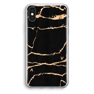 Gouden marmer: iPhone X Transparant Hoesje