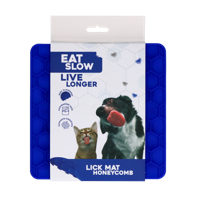 Eat Slow Live Longer Lick Mat Honeycomb Blauw
