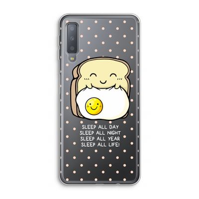 Sleep All Day: Samsung Galaxy A7 (2018) Transparant Hoesje