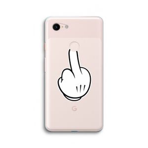 Middle finger white: Google Pixel 3 XL Transparant Hoesje