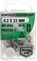 Montageschr. 4,2x32mm wit/rvs 20st - Deltafix Montageschr. 4,2x32mm wit/rvs 20st - Deltafix