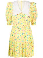 Alessandra Rich robe courte à fleurs imprimées - Jaune