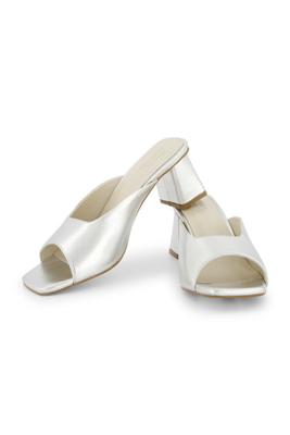 Maureen mid heel sandals - silver - 09810