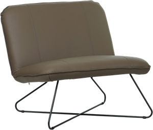Grijze leren industriële fauteuil zonder armleuning Smile - Toledo Leer Smog (grijs leer)