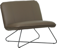 Grijze leren industriële fauteuil zonder armleuning Smile - Toledo Leer Smog (grijs leer)
