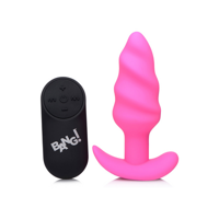 XR Brands Vibrating Silicone Swirl Butt Plug with Remote Control