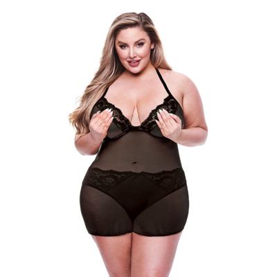 Ondergoed Set Baci Lingerie Zwart (Queen size)