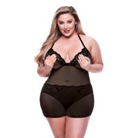 Ondergoed Set Baci Lingerie Zwart (Queen size)
