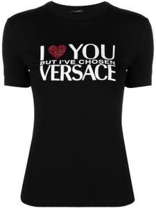 Versace t-shirt à slogan imprimé - Noir