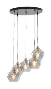 Light & Living Hanglamp Rakel 5-Lamps, antiek brons+smoke