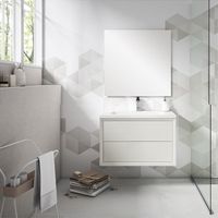 Adema Prime Core Badkamermeubelset - 80x50x45cm - 1 ovale keramische wasbak wit - 1 kraangat - 2 lades - rechthoekige spiegel - mat cotton (beige) SW892681/SW718717/SW724611 Adema Prime Core Badkamermeubelset - 80x50x45cm - 1 ovale keramische wasbak wit - 1 kraangat - 2 lades - rechthoekige spiegel - mat cotton (beige) SW892681/SW718717/SW724611