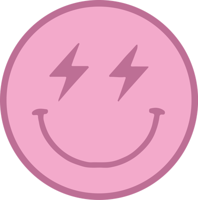 Moderne vinyl tapijt Roze bliksem smiley