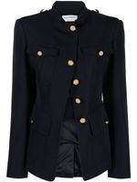 Alexander McQueen veste militaire à design asymétrique - Bleu - thumbnail