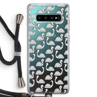 Zwanen: Samsung Galaxy S10 Plus Transparant Hoesje met koord