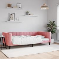 Slaapbank 100x200 cm fluweel roze