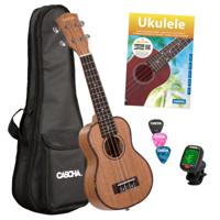 Cascha HH 2027 IT Mahogany sopraan ukelele set (Italiaans) - thumbnail