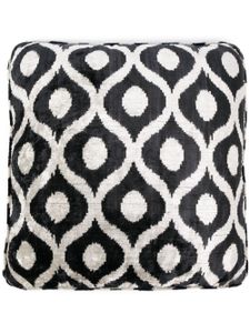 Les-Ottomans coussin en soie à motif en jacquard - Noir