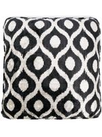 Les-Ottomans coussin en soie à motif en jacquard - Noir - thumbnail