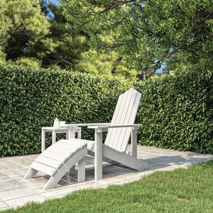 Tuinstoel Adirondack met voetenbank HDPE wit