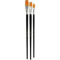 Creativ Company Gold line penselen, afm 12+16+20, l: 30-33 cm, b: 12-20 mm, plat, 3 stuk/ 1 doos