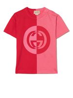 Gucci Kids t-shirt Interlocking G à design colour block - Rouge