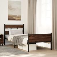 Bedframe zonder matras bewerkt hout bruin eikenkleur 90x200 cm