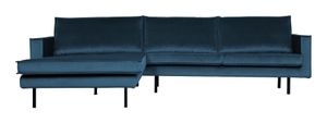 BePureHome Loungebank 'Rodeo' Links, Velvet, kleur Blauw