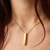 Bar ketting met naam - Goud