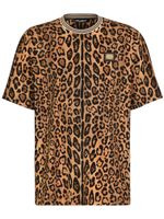 Dolce & Gabbana leopard-print cotton T-shirt - Marron - thumbnail