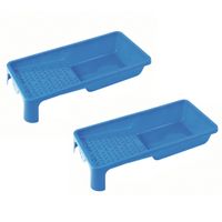 4x stuks verfbakjes voor verfrollers/lakrollers blauw tot 10 cm