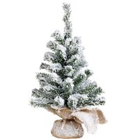 Kunstboom/kunst kerstboom groen met sneeuw 45 cm - thumbnail