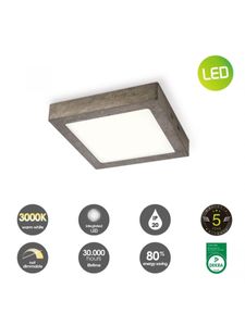 Light depot - LED plafondlamp Ska 22,5 vierkant - burned metal - Outlet