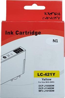 Huismerk Brother LC-421Y cartridge geel