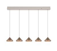 Trio 5-lichts hanglampLaguna koffie bruin - 336210565
